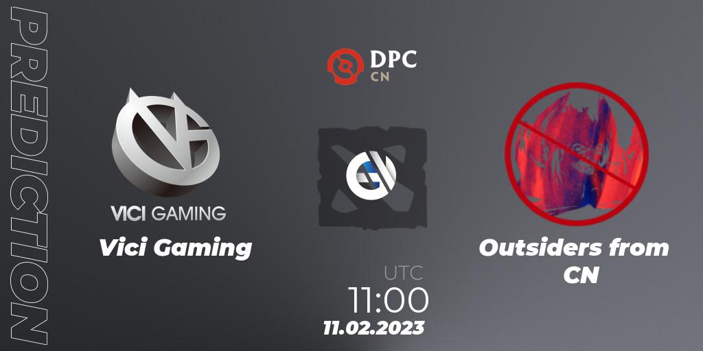Vici Gaming vs Outsiders from CN: Match Prediction. 11.02.23, Dota 2, DPC 2022/2023 Winter Tour 1: CN Division II (Lower)