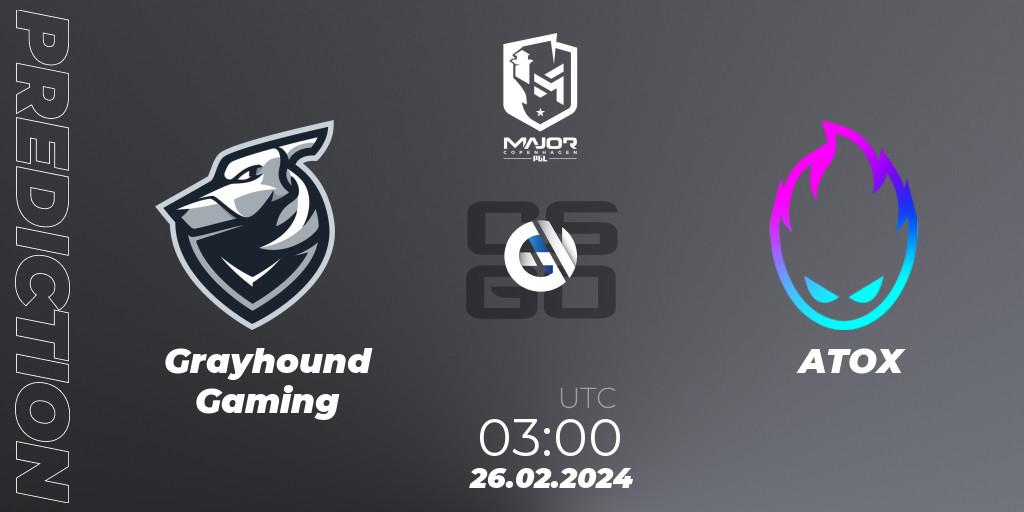 Grayhound Gaming vs ATOX: Match Prediction. 26.02.24, CS2 (CS:GO), PGL CS2 Major Copenhagen 2024 Asia RMR