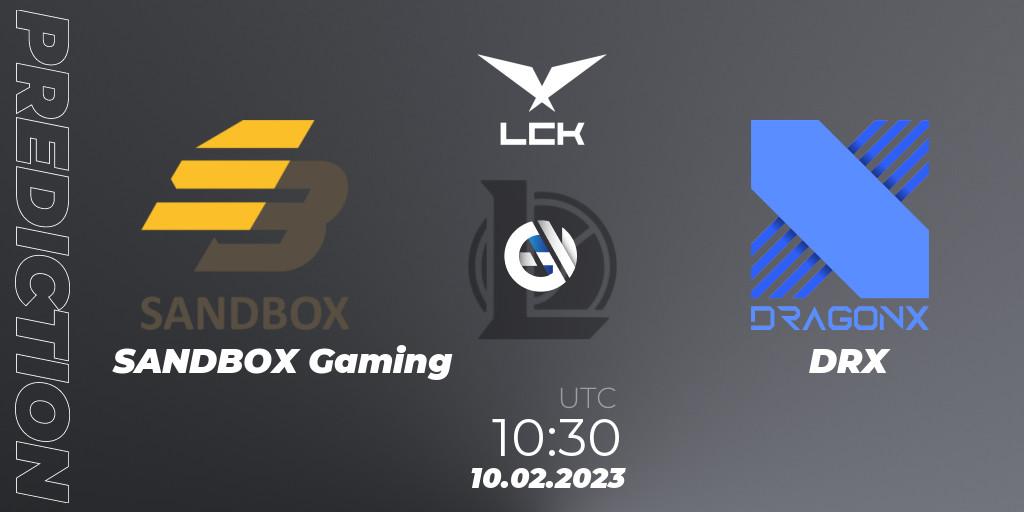 SANDBOX Gaming vs DRX: Match Prediction. 10.02.23, LoL, LCK Spring 2023 - Group Stage