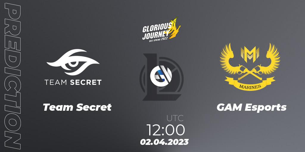 Team Secret vs GAM Esports: Match Prediction. 02.04.23, LoL, VCS Spring 2023 - Group Stage