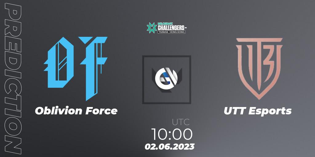 Oblivion Force vs UTT Esports: Match Prediction. 02.06.23, VALORANT, VALORANT Challengers 2023: Hong Kong and Taiwan Split 2