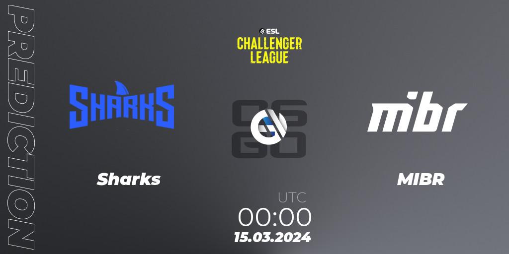 Sharks vs MIBR: Match Prediction. 15.03.24, CS2 (CS:GO), ESL Challenger League Season 47: South America