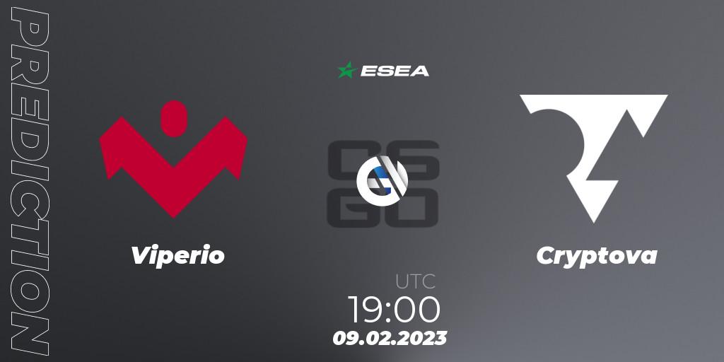 Viperio vs Cryptova: Match Prediction. 09.02.23, CS2 (CS:GO), ESEA Season 44: Advanced Division - Europe
