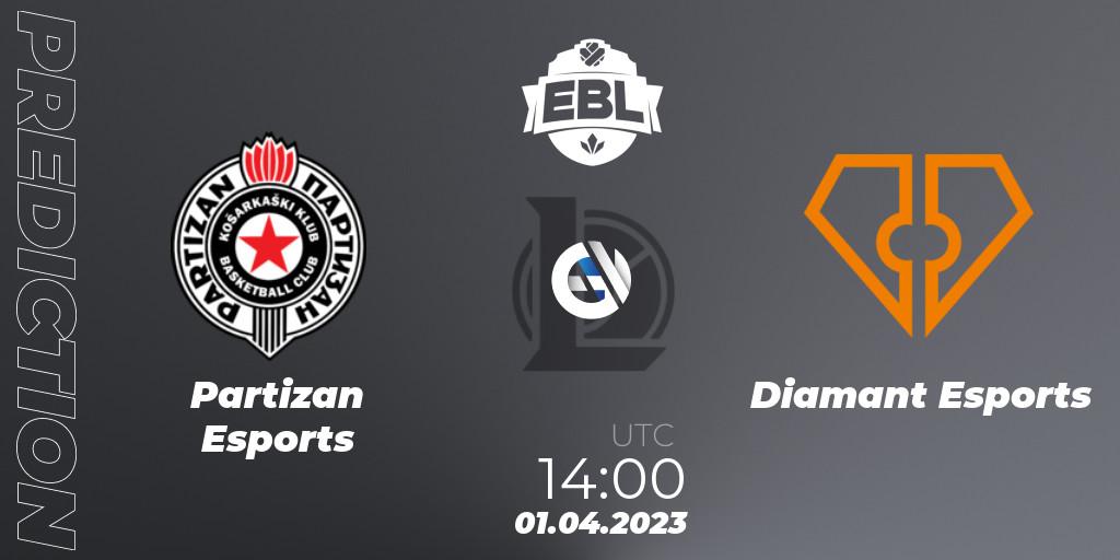 Partizan Esports vs Diamant Esports: Match Prediction. 01.04.23, LoL, EBL Season 12 - Playoffs
