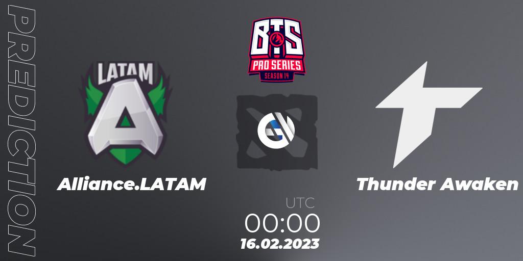 Alliance.LATAM vs Thunder Awaken: Match Prediction. 16.02.23, Dota 2, BTS Pro Series Season 14: Americas