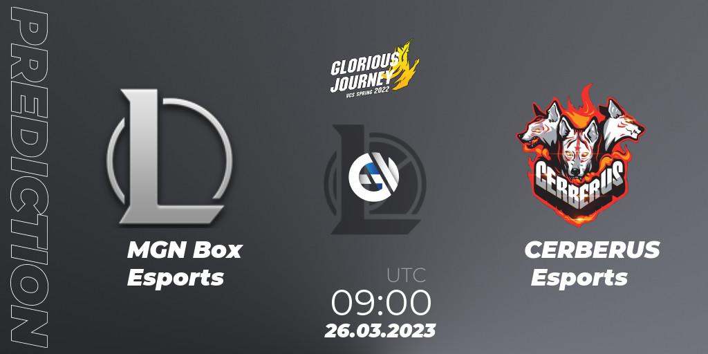 MGN Box Esports vs CERBERUS Esports: Match Prediction. 26.03.23, LoL, VCS Spring 2023 - Group Stage