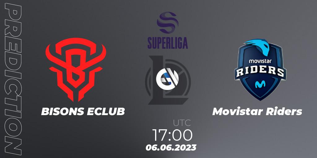 BISONS ECLUB vs Movistar Riders: Match Prediction. 06.06.23, LoL, Superliga Summer 2023 - Group Stage