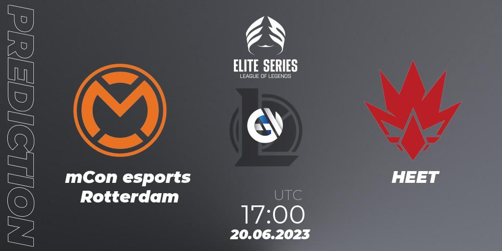 mCon esports Rotterdam vs HEET: Match Prediction. 20.06.23, LoL, Elite Series Summer 2023