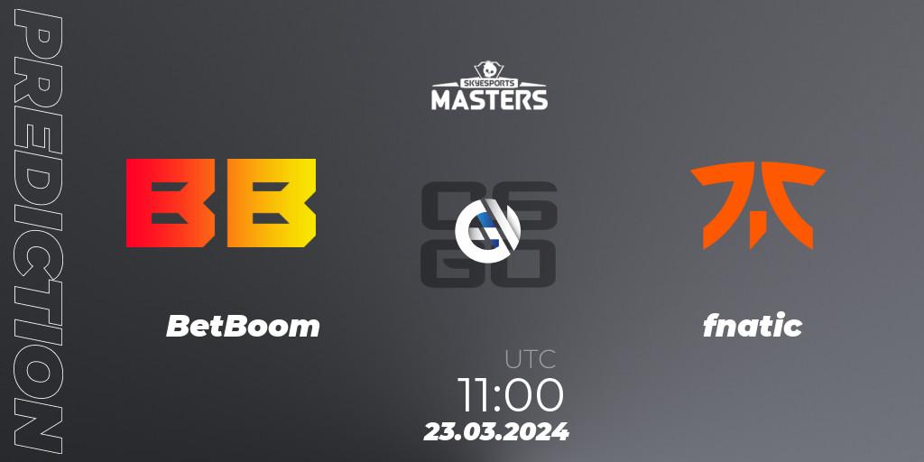 BetBoom vs fnatic: Match Prediction. 23.03.24, CS2 (CS:GO), Skyesports Masters 2024: European Qualifier
