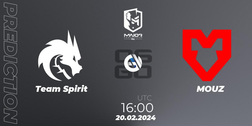 Team Spirit vs MOUZ: Match Prediction. 20.02.24, CS2 (CS:GO), PGL CS2 Major Copenhagen 2024: European RMR B