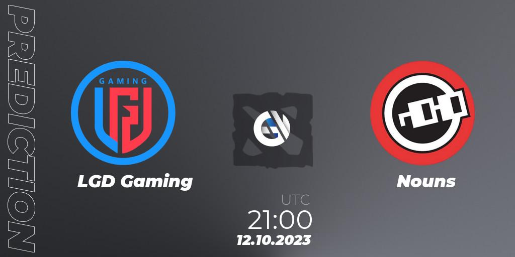 LGD Gaming vs Nouns: Match Prediction. 12.10.23, Dota 2, The International 2023 - Group Stage
