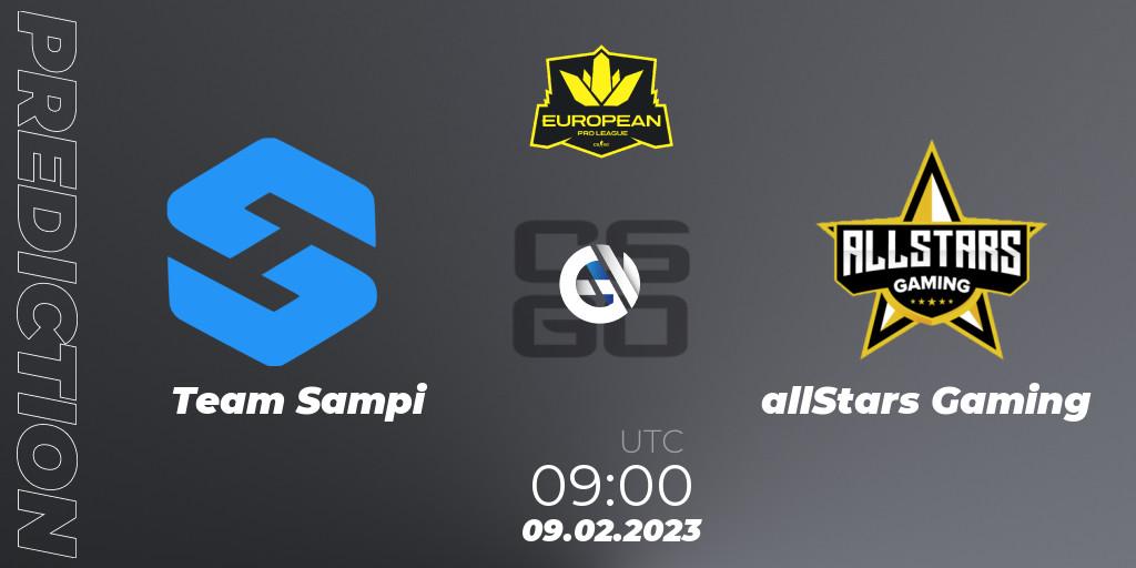 Team Sampi vs allStars Gaming: Match Prediction. 09.02.23, CS2 (CS:GO), European Pro League Season 6: Division 2