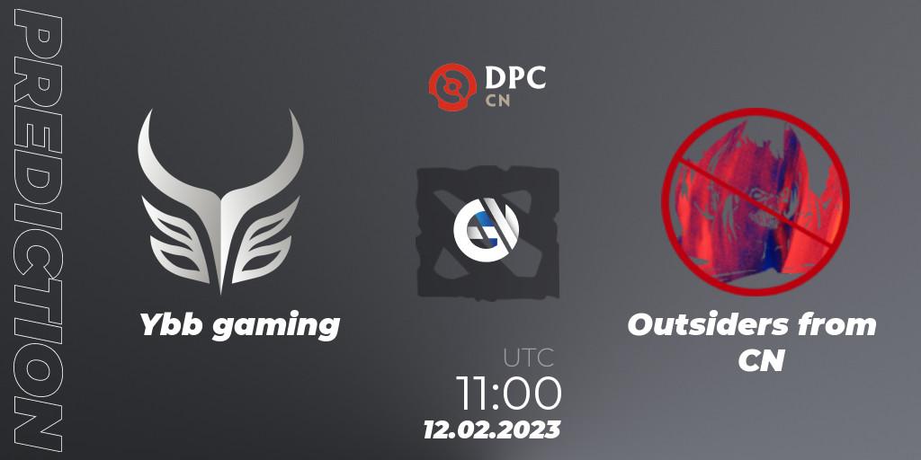 Ybb gaming vs Outsiders from CN: Match Prediction. 12.02.23, Dota 2, DPC 2022/2023 Winter Tour 1: CN Division II (Lower)