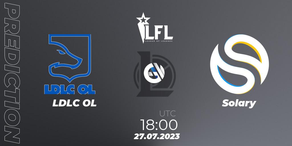 LDLC OL vs Solary: Match Prediction. 27.07.23, LoL, LFL Summer 2023 - Group Stage