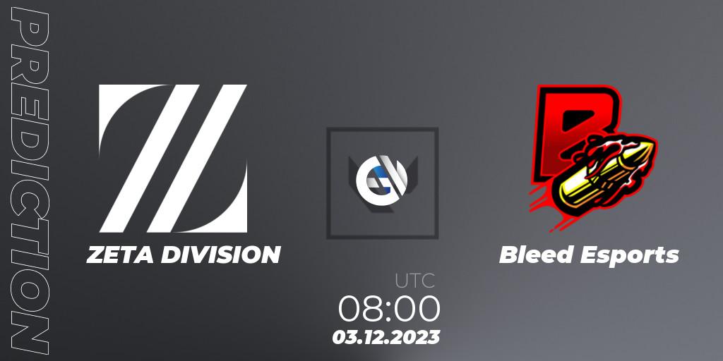 ZETA DIVISION vs Bleed eSports: Match Prediction. 03.12.23, VALORANT, Riot Games ONE PRO INVITATIONAL 2023