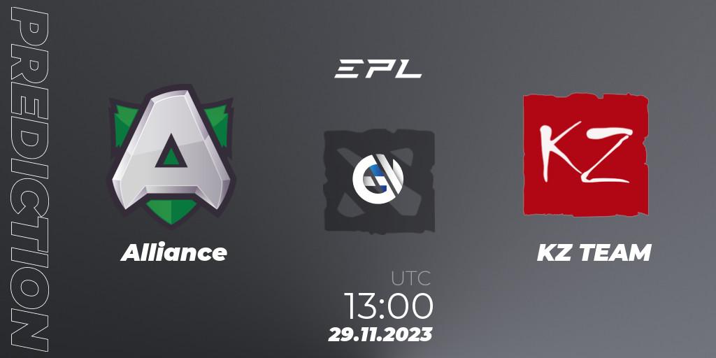 Alliance vs KZ TEAM: Match Prediction. 29.11.23, Dota 2, European Pro League Season 14