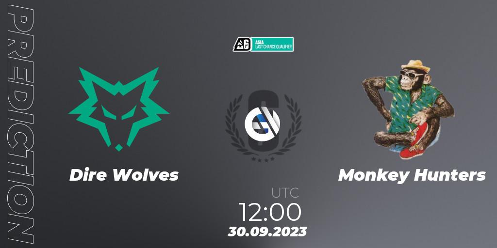 Dire Wolves vs Monkey Hunters: Match Prediction. 30.09.23, Rainbow Six, Asia League 2023 - Stage 2 - Last Chance Qualifiers