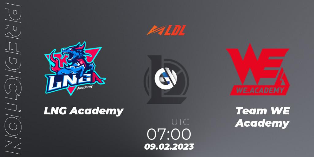 LNG Academy vs Team WE Academy: Match Prediction. 09.02.23, LoL, LDL 2023 - Swiss Stage