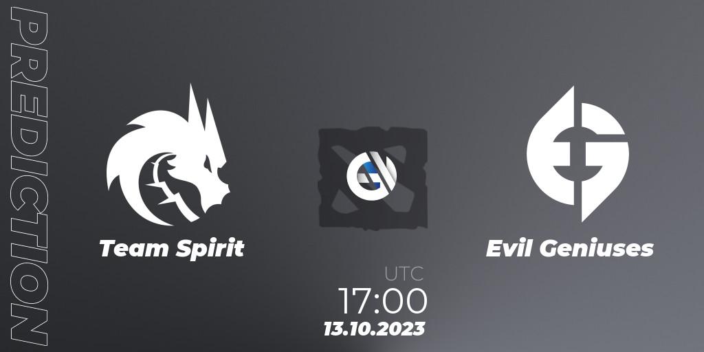 Team Spirit vs Evil Geniuses: Match Prediction. 13.10.23, Dota 2, The International 2023 - Group Stage