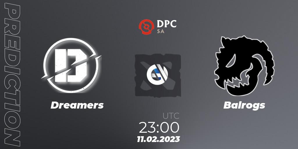 Dreamers vs Balrogs: Match Prediction. 11.02.23, Dota 2, DPC 2022/2023 Winter Tour 1: SA Division II (Lower)