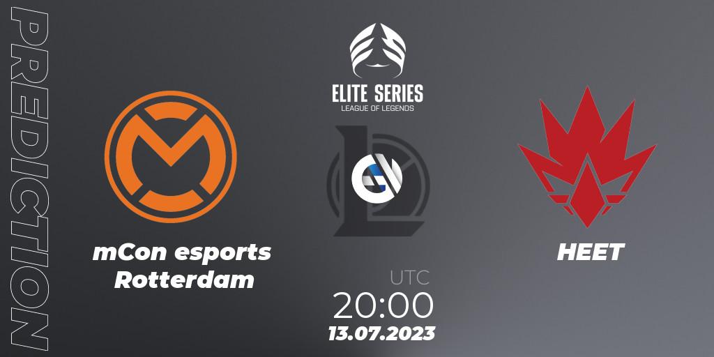 mCon esports Rotterdam vs HEET: Match Prediction. 13.07.23, LoL, Elite Series Summer 2023