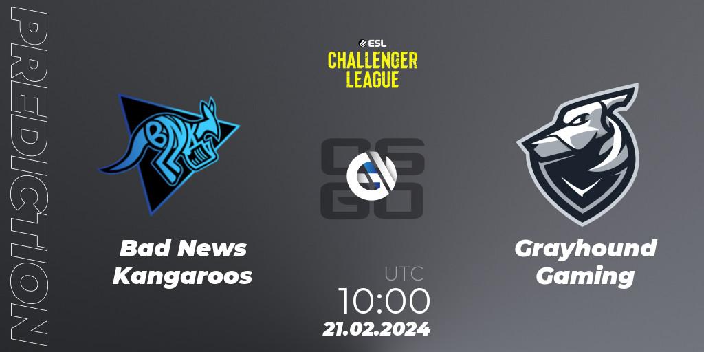 Bad News Kangaroos vs Grayhound Gaming: Match Prediction. 21.02.24, CS2 (CS:GO), ESL Challenger League Season 47: Oceania