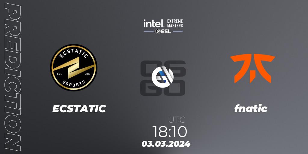 ECSTATIC vs fnatic: Match Prediction. 03.03.24, CS2 (CS:GO), Intel Extreme Masters Dallas 2024: European Open Qualifier #1