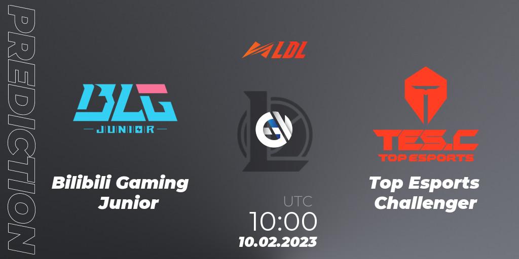 Bilibili Gaming Junior vs Top Esports Challenger: Match Prediction. 10.02.23, LoL, LDL 2023 - Swiss Stage